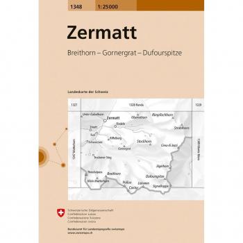 Mapa Excursionista y Topográfico 1348 Zermatt 1:25.000 - Suiza