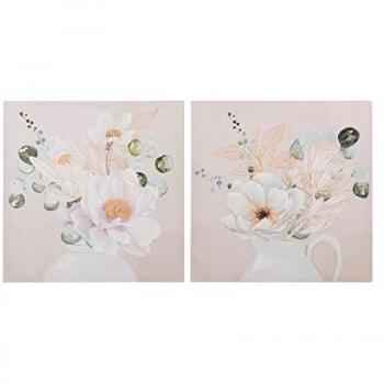 Set de 2 Lienzos de Flores 60x3x60 cm Alta Calidad Diseño Vibrante