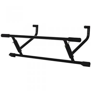 HOMCOM Barra de Pullup Plegable Barra de Dominadas Ajustable para Puerta Múltiple Uso para Ejercicios de Acero 102x35x25 cm Carga 110 kg Negro