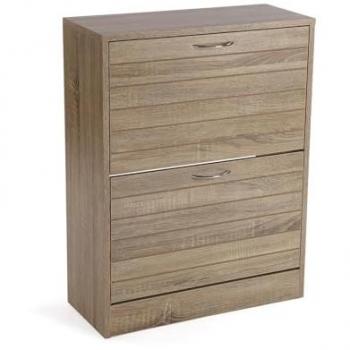Armario Provenzal de Madera MDF Marrón con 2 Cajones - 74,5 x 24 x 57 cm - Ness Versa