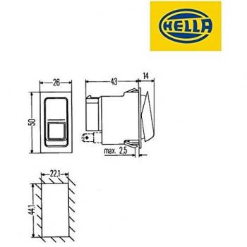 Interruptor Hella 6FH 007 832-061 - Control de Flip con 5 Conexiones
