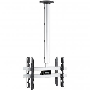 Soporte de Techo Universal VESA para TV CM4 Maxi Double (2 Pantallas, 42-65, hasta 56 kg, Altura Ajustable 127-238 cm, Color Plata)