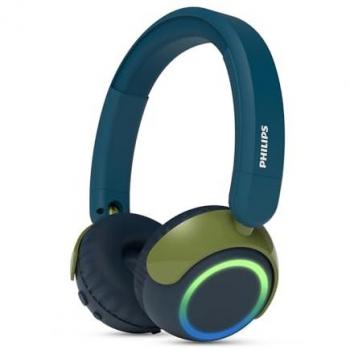 Auriculares Inalámbricos On-ear para Niños Philips TAK4200 - Bluetooth, Freisprechfunktion, Multi-Point, Cancelación de Ruido - Color Verde y Azul
