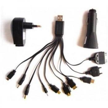 L-Link LL-CAB - Cargador universal USB 12 en 1, negro