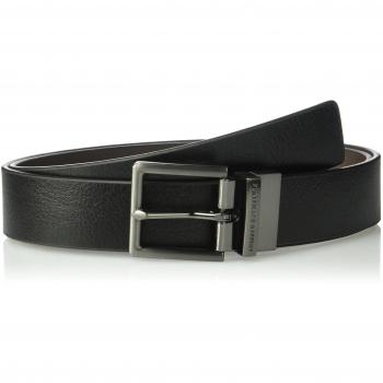 Armani Exchange Leather Belt Cinturón, Negro