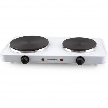 Emerio HP-109090.4 Fuego electrico Doble, 2500 W, Aluminio, Blanco