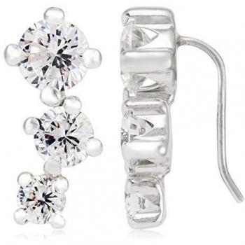 Córdoba Jewels | Pendientes en plata de ley 925 con zirconita con diseño Ear Cuff Zirconium Silver