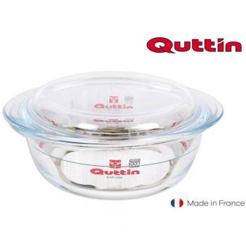 Cacerola de vidrio redonda con tapa 1.1L Quttin