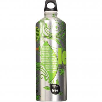 Botella Futura de Laken con tapón de rosca, anillo, mosquetón y boca estrecha 1 L Let's Flow