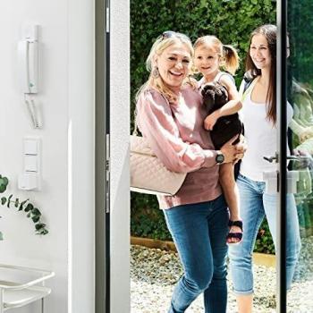 Nuki Opener, cerradura electrónica para edificios de apartamentos, controla tu interfono con el smartphone, abrepuertas automático, requiere Nuki Bridge WiFi, cerraduras inteligentes, blanco