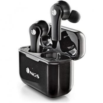 NGS ARTICA Bloom Black - Auriculares inalámbricos Compatible con tecnología Bluetooth y TWS, Base de Carga, 24h de autonomía, micrófono, Control táctil.