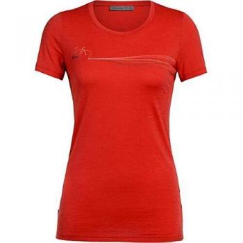 Icebreaker 150 Tech Lite - Camiseta de manga corta para mujer, primavera/verano, Mujer, color rojo