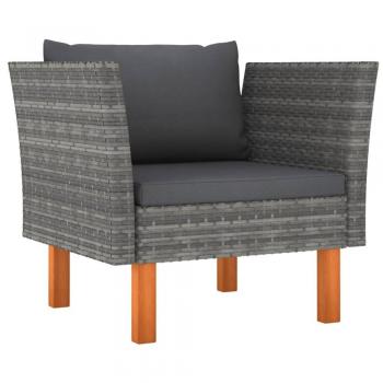 Synthetic Rattan Garden Sofa with Solid Eucalyptus Wood