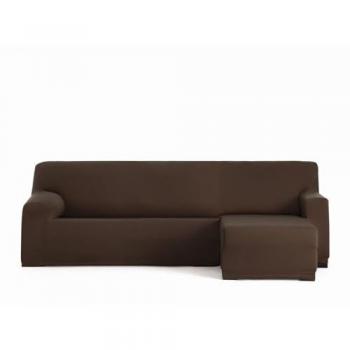 Funda Chaise Longue brazo corto derecho bielástica Bronx Marrón 110 x 110 x 310 cm