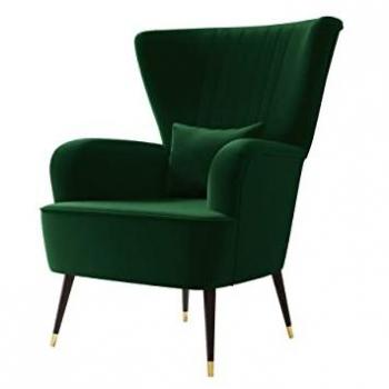Sillón Orem 111 Tapizado Verde con Patas de Metal - 103x82x85cm