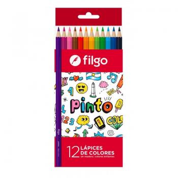 Lápices de Colores Filgo Pinto X 12 Largos - 12 unidades, colores variados, marca Filgo