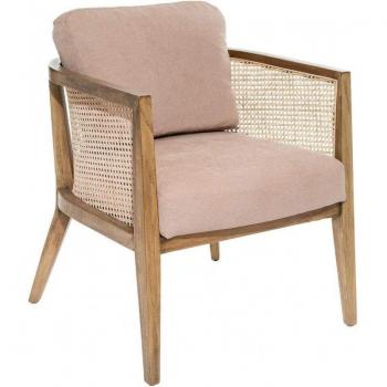 Sillón Koza de álamo y mimbre en color topo para completar tu hogar