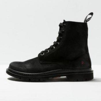 Botines de piel 1891 Birmingham negro para Hombre y Mujer con Detalles en Nobuck