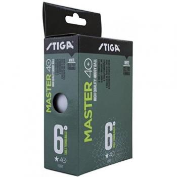 Stiga white 6 pack 1 star master plastic table tennis balls