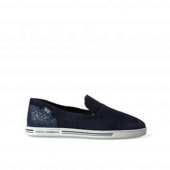 Dolce & Gabbana Blue Suede Caiman Loafers - EU39/US6, Male, Rubber Sole