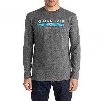 Quiksilver ClassicLS Under Score - Camiseta de manga larga para hombre, color gris, talla L