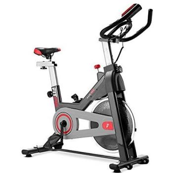 FITFIU BESP-50 - Bicicleta Indoor con disco inercia 11kg, múltiples niveles de resistencia, manillar de triatlón, Pulsómetro y pantalla LCD, Bici para casa entrenamiento Cardio y Fitness