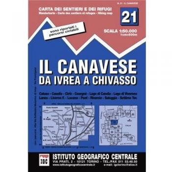 Mapa Excursionista y Topográfico 21 II Canavese 1:50.000 - Rutas y Refugios