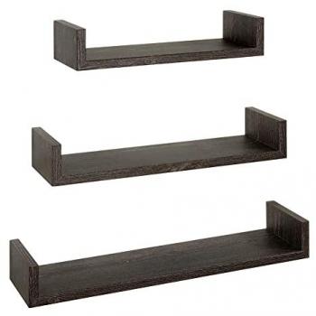 Set de 3 estantes de pared mod. Calamita en roble oscuro