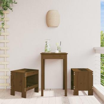 Taburetes de jardín 2 uds madera abeto Douglas 40x36x45 cm y pino marrón miel 40x36x45 cm