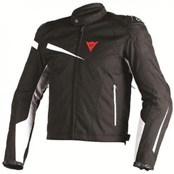 Dainese Veloster TEX Chaqueta para Moto, Negro/Blanco, 54