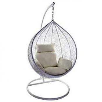 Sillón suspendido huevo resina blanco Mojo