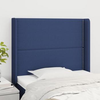Cabecero con orejas de tela azul 103x16x118/128 cm Vidaxl Azul