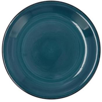 Plato Llano Cerámico Quid Zafiro Vita 27cm Azul Brillo Apto Microondas Apilable Extra Saludable