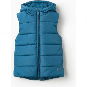 Chaleco Acolchado con Capucha para Niño Zippy Zkbap0104 Azul con Cierre de Cremallera