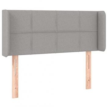 Cabecero con LED de Tela Gris Claro 93x16x78/88 cm