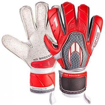 HO Soccer One Flat Extreme Guantes de Portero, Unisex Adulto, Blanco/Rojo/Gris, 9,5