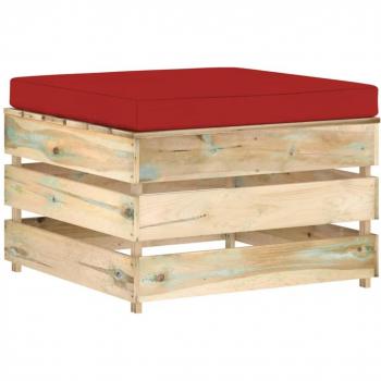 Otomano modular seccional con almohada de madera impregnada verde