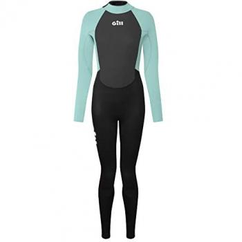 Gill Traje de neopreno con cremallera trasera Pursuit 4/3 mm para mujer, color Eggshell/Negro, talla 16