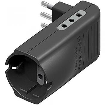 Adaptador de Enchufe Eléctrico BTicino 10A, Multiplo con 3 Tomas y Spina Antracita