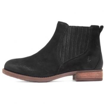 Hush Puppies Edith Black Leather Ankle Boots for Women - Size UK 7