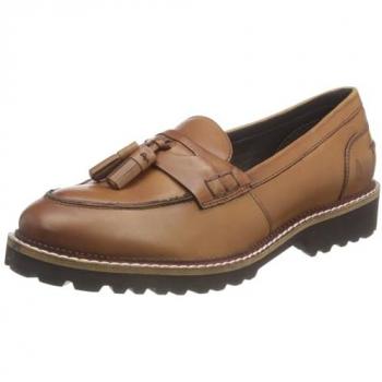 Hush Puppies Women's Ginny Tan Leather Slip-On Loafers - Size UK 7