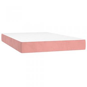 Colchón de muelles ensacados terciopelo rosa 120x210x20 cm