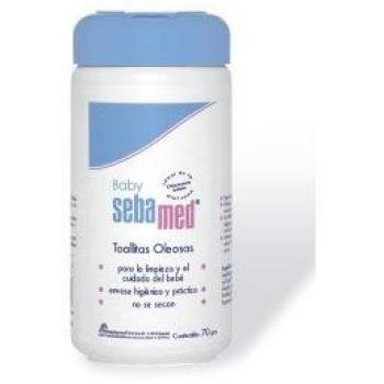 Sebamed Baby Toallitas Oleosas - Limpieza suave y eficiente y protección higiénica frente a la irritación de la delicada piel del bebé, Dermatológicamente probado, 70 unidades