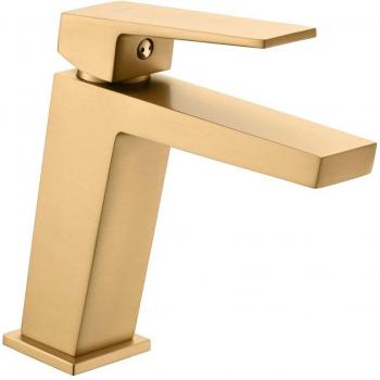 Grifo de lavabo monomando Art Imex en oro cepillado