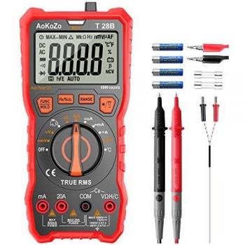Multimetre Digital Profesional,AoKoZo T28B Polimetro Digital 6000 Cuentas,TRUE RMS