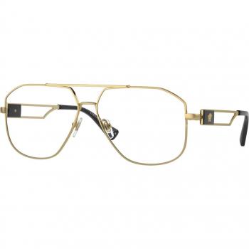 Versace VE1287 Men's Pilot Oro Gold Eyeglasses with Blue Light Block Technology
