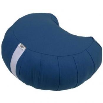 Escanda ME030TF Tierra Zen meditación Cojín media luna azul real de algodón 33 x 27 cm