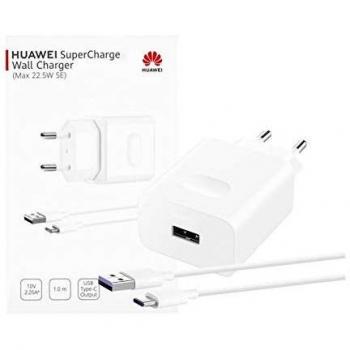 Cargador Huawei SuperCharge CP404B Original 22.5W con Cable USB Tipo-C para P20, Mate 20, P30 - Blanco