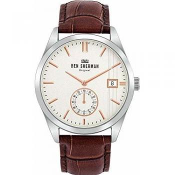 Ben sherman mens analogue quartz watch with leather strap wb039t