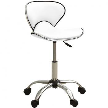Silla de oficina de cuero sintético blanco